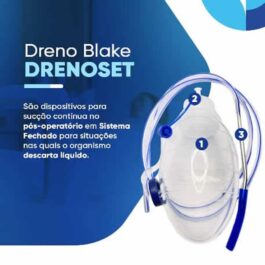 DRENO BLAKE DE SILICONE (15FR) REDONDO CANELADO C/TROCAR. E RESERVATÓRIO 200ML (MP)