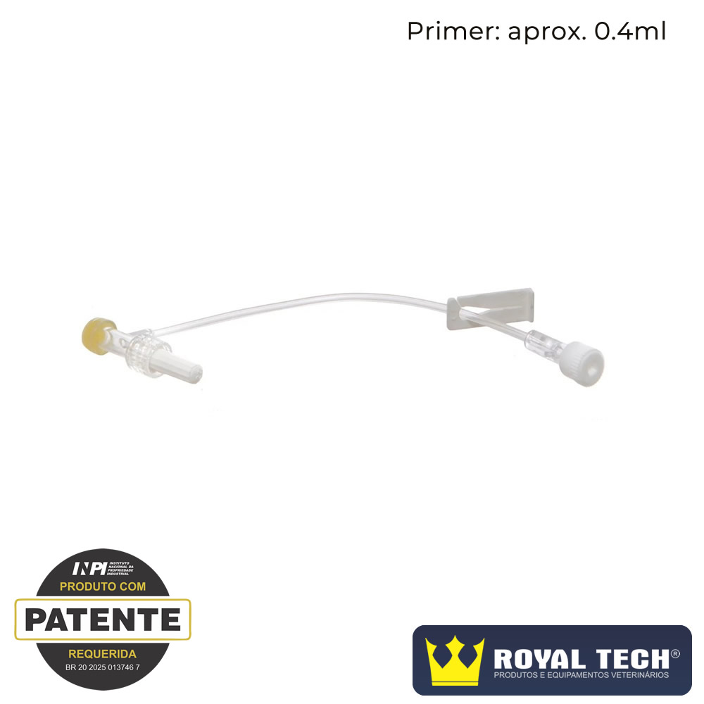 CTRTI - CONECTOR T COM EXTENSOR (3FR) 20CM E CLAMP LL (VETERINÁRIO) 1UN (RTI)