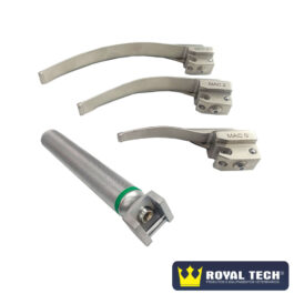 KIT LARINGOSCÓPIO VETERINÁRIO (CABO: P – LÂMINAS: N.0, N.2 e N.4) FIBRA ÓPTICA LED (RTI)