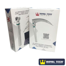 KIT LARINGOSCÓPIO VETERINÁRIO (CABO: P – LÂMINAS: N.0, N.2 e N.4) FIBRA ÓPTICA LED (RTI)