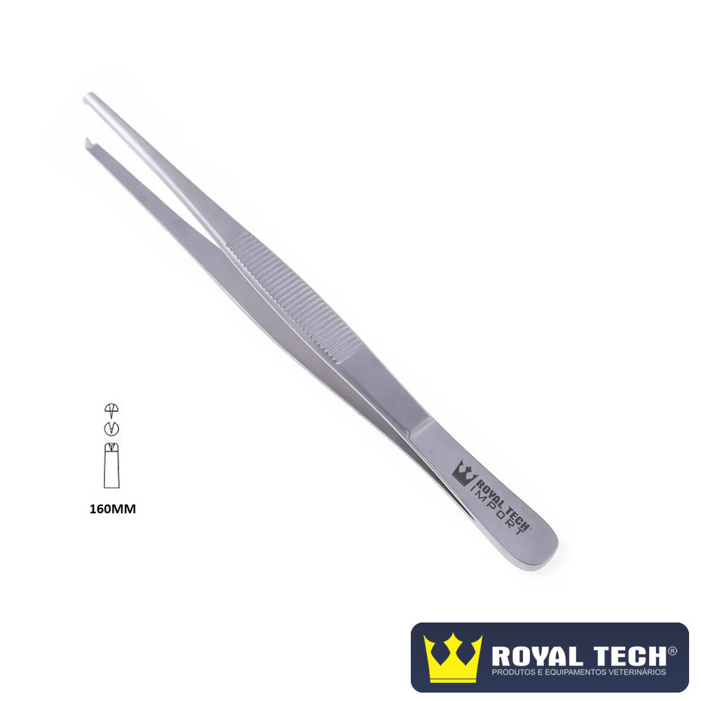 PINÇA ANATÔMICA DENTE DE RATO 16CM (VETERINÁRIO) 1UN (RTI)